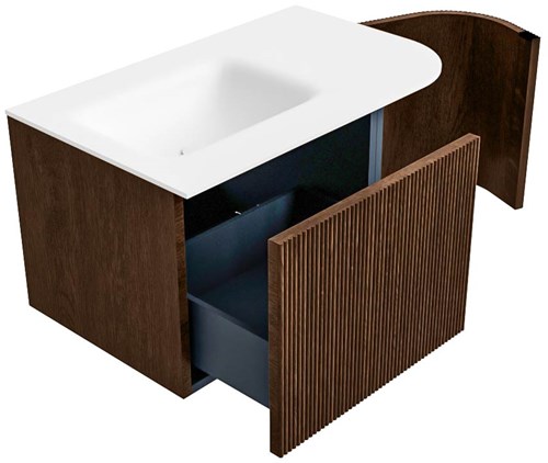 Badkamermeubel KURVE Walnut Wastafel Talc Set14 00004-3