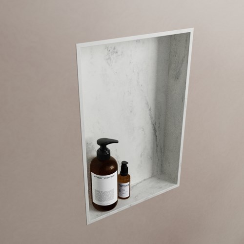 EASY Nis 44,5x29,5cm in solid surface kleur Opalo. 1 vak  geschikt voor in- of opbouw-2