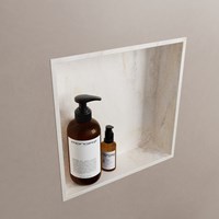 EASY Nis 29,5x29,5cm in solid surface kleur Ostra. 1 vak  geschikt voor in- of opbouw-2