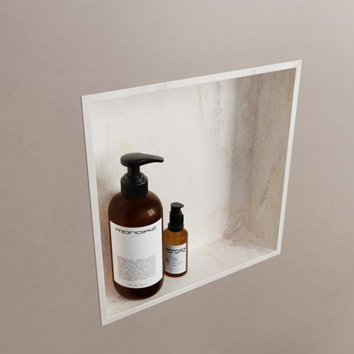 EASY Nis 29,5x29,5cm in solid surface kleur Ostra. 1 vak  geschikt voor in- of opbouw-2