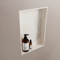 EASY Nicho de ducha 44,5x29,5cm solid surface color Ostra. 1 compartimento apto para instalación empotrada y sobreponer.-2