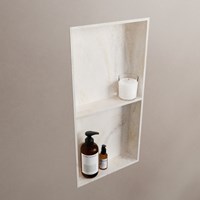 EASY Nis 59,5x29,5cm in solid surface kleur Ostra. 2 vakken geschikt voor in- of opbouw-2