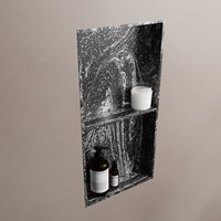 EASY Nis 59,5x29,5cm in solid surface kleur Lava. 2 vakken geschikt voor in- of opbouw-2