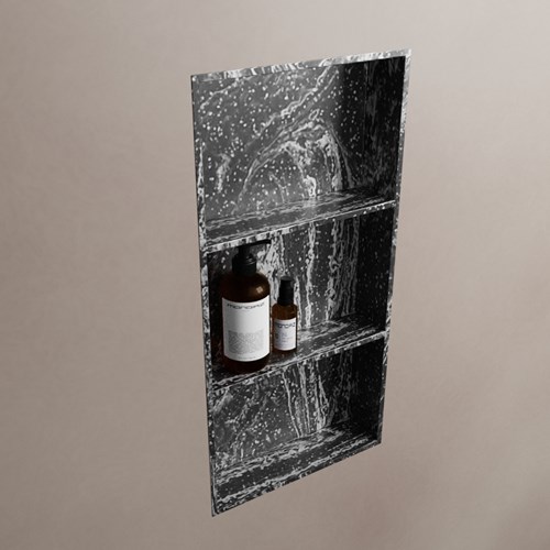 EASY Nis 59,5x29,5cm in solid surface kleur Lava. 3 vakken  geschikt voor in- of opbouw-2
