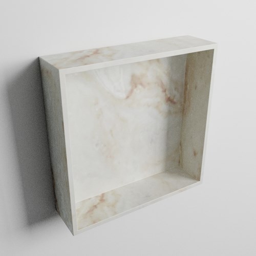 EASY Nicho de ducha 29,5x29,5cm solid surface color Frappe. 1 compartimento apto para instalación empotrada y sobreponer.-3