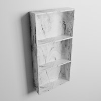 EASY Niche Murale 59,5x29,5cm solid surface couleur Glace. 3 compartiments adapté pour une installation encastrée ou en saillie.-3