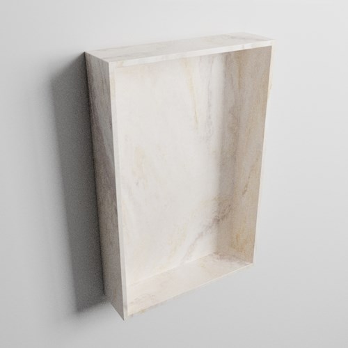 EASY Nicho de ducha 44,5x29,5cm solid surface color Ostra. 1 compartimento apto para instalación empotrada y sobreponer.-3