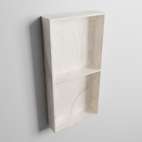 EASY Niche Murale 59,5x29,5cm solid surface couleur Ostra. 2 compartiments adapté pour une installation encastrée ou en saillie.-3