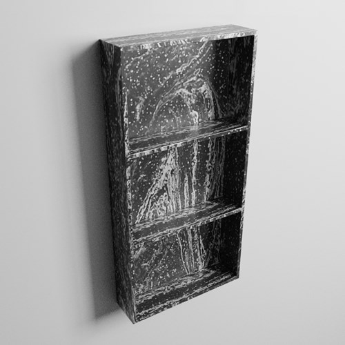 EASY Nis 59,5x29,5cm in solid surface kleur Lava. 3 vakken  geschikt voor in- of opbouw-3