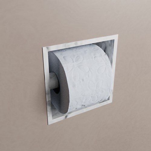 EASY Portarrollos CUBE 160 solid surface 16x8,6cm color Glace. Apto para instalación empotrada y sobreponer.-2