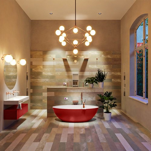 FLOAT freistehende Badewanne solid surface 170x80cm farbe Fire / Talc.-3