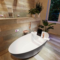 FLOAT bañera exenta solid surface 170x80cm color Dark Grey / Talc.-2