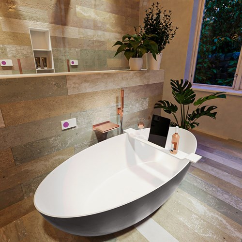 FLOAT bañera exenta solid surface 170x80cm color Dark Grey / Talc.-2
