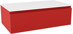 FOGE módulo mueble de baño 80cm 1 cajón color Fire. Encimera solid surface 45cm profundo. 