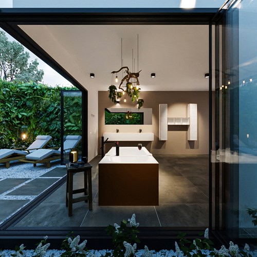 FREEZE Bañera exenta solid surface 180x85cm color Rust / Talc.-2