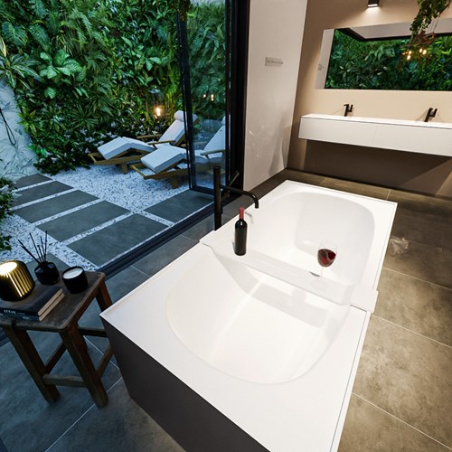 FREEZE vasca da bagno indipendente 180x85cm colore Dark Grey / Talc.-3