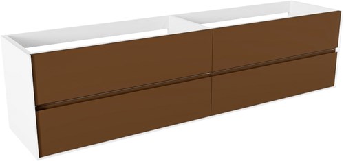 FINE badmeubel onderkast 200cm 4 lades kleur Rust, Uitsparing in lade links.