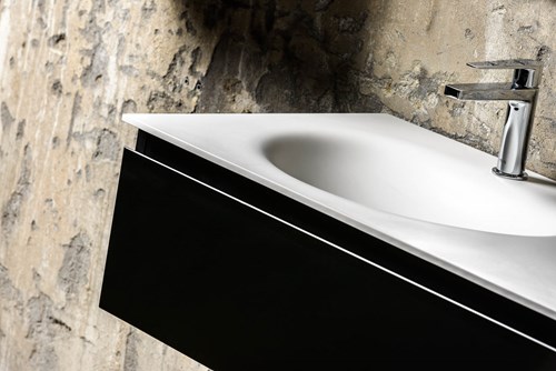 FOGE badmeubel onderkast 70cm 1 lade kleur Plata 40cm diep, Geen uitsparing in lade.-2