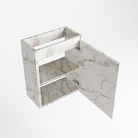 TURE meuble lave-main sans lavabo 40cm 1 porte couleur Cararra.-3