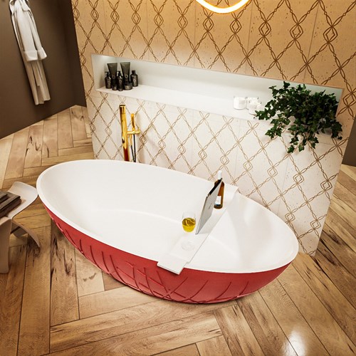 HOLM vrijstaand bad 180x85cm kleur Fire / Talc-2