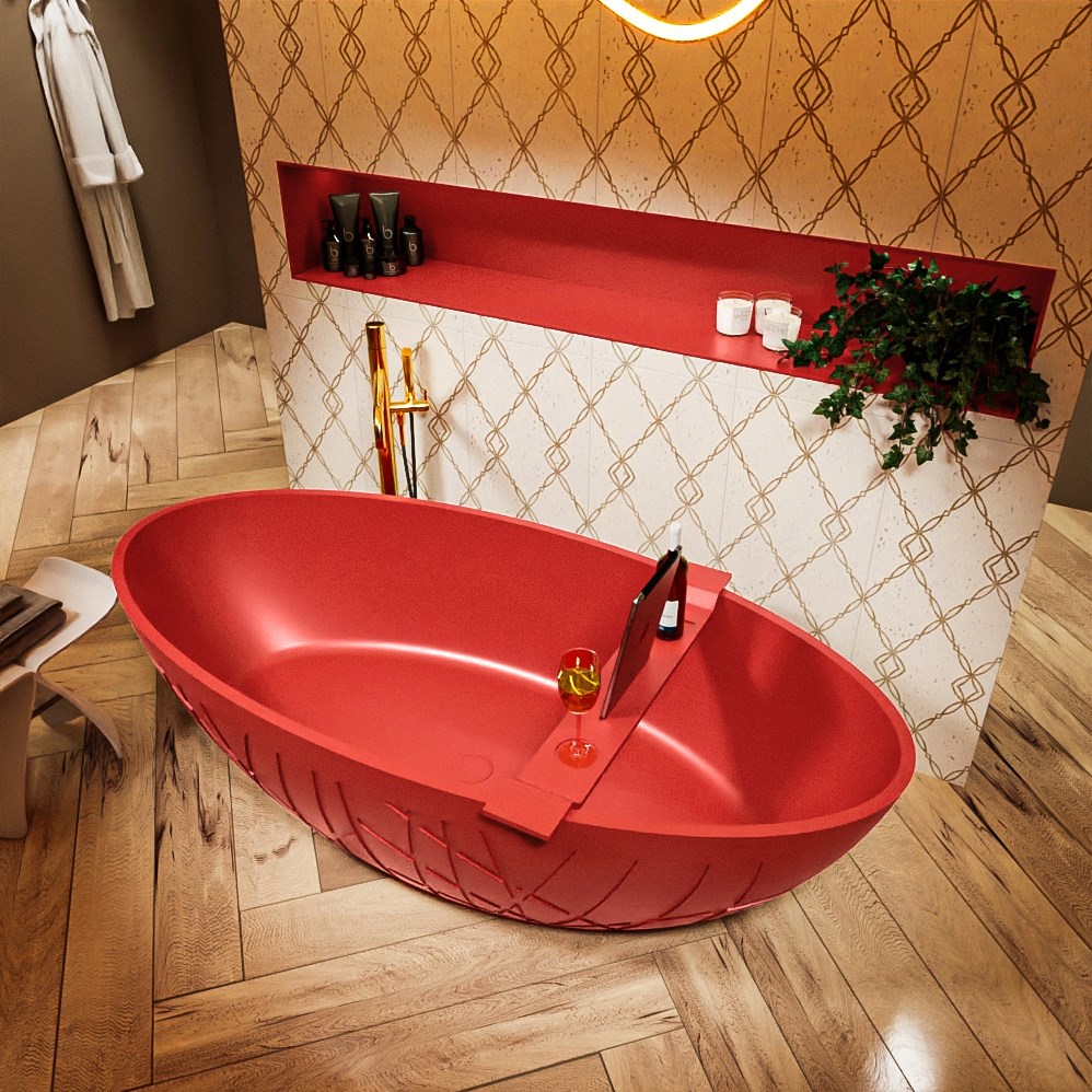 Holm Vrijstaand Bad 180x85cm Kleur Fire Fire