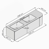 KRVLEA155R2L1D0KDDusSab - Lijntekening