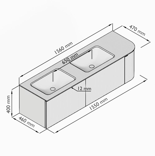 KRVLEA155R2L1D0KDDusSab - Lijntekening