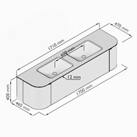 KRVLEA170LR1L2D2KDDusOza - Lijntekening