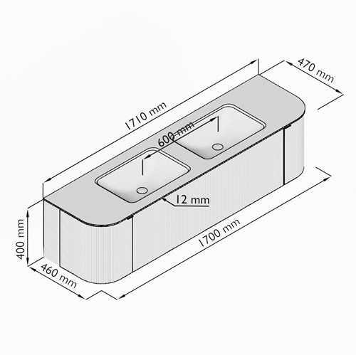 KRVLEA170LR1L2D2KDWalMel - Lijntekening