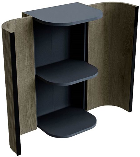 KURVE 80cm kolomkast kleur Shadow met 2 deuren.-3