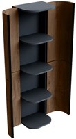 KURVE 160cm armoire colonne couleur Walnut avec 4 portes.-3