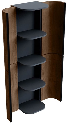 KURVE 160cm armoire colonne couleur Walnut avec 4 portes.-3