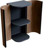 KURVE 80cm kolomkast kleur Walnut met 2 deuren.-3