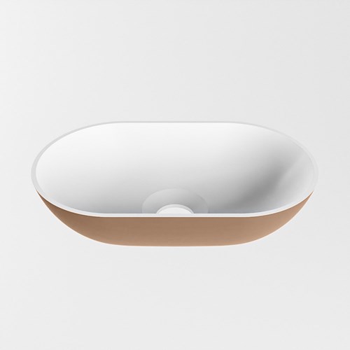 POOLE Countertop Basin solid surface 30cm color Rust / Talc.-3