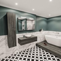 LUSH 120 badmeubel antracite 1 lades. Waskom BARCO midden 1 kraangat-3