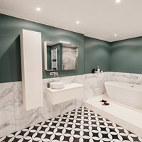 LUSH 100cm bathroom vanity set Underlayment 1 drawer. Vanity top BARCO Left without tab hole.-3