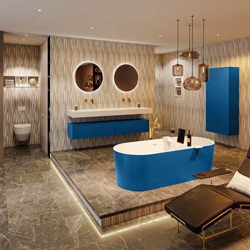 NOBLE freestanding bath 180x75cm color Jeans / Talc.-3