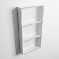 EASY Niche Murale 59,5x29,5cm solid surface couleur Linen / Talc. 3 compartiments adapté pour une installation encastrée ou en saillie.-3