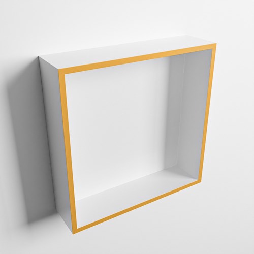 EASY Nis 29,5x29,5cm in solid surface kleur Ocher | Talc. 1 vak  geschikt voor in- of opbouw-3