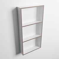 EASY Niche Murale 59,5x29,5cm solid surface couleur Smoke / Talc. 3 compartiments adapté pour une installation encastrée ou en saillie.-3