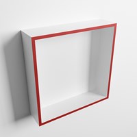 EASY Niche Murale 29,5x29,5cm solid surface couleur Fire / Talc. 1 compartiment adapté pour une installation encastrée ou en saillie.-3