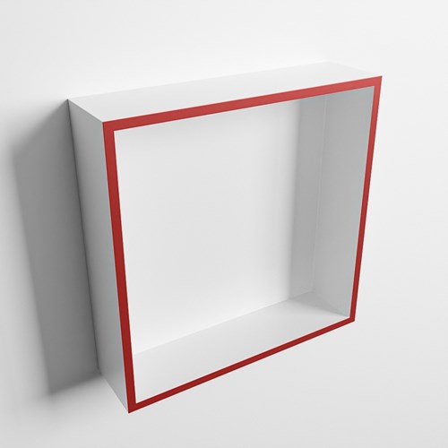 EASY Niche Murale 29,5x29,5cm solid surface couleur Fire / Talc. 1 compartiment adapté pour une installation encastrée ou en saillie.-3