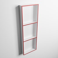 EASY Niche Murale 89,5x29,5cm solid surface couleur Fire / Talc. 3 compartiments adapté pour une installation encastrée ou en saillie.-3