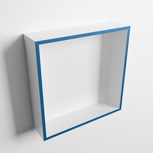 EASY Niche Murale 29,5x29,5cm solid surface couleur Jeans / Talc. 1 compartiment adapté pour une installation encastrée ou en saillie.-3