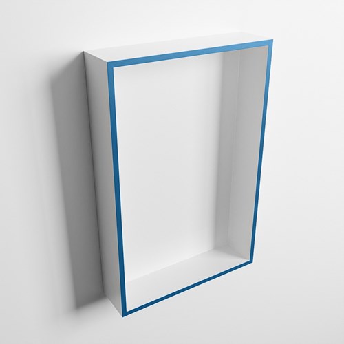 EASY Niche Murale 44,5x29,5cm solid surface couleur Jeans / Talc. 1 compartiment adapté pour une installation encastrée ou en saillie.-3