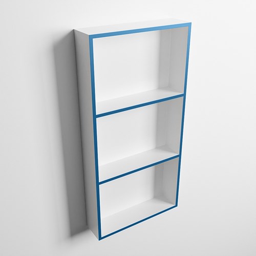 EASY Nicchia 59,5x29,5cm solid surface colore Jeans / Talc. 3 scomparti adatto per installazione a incasso o a parete.-3