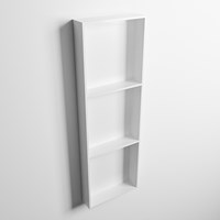 EASY Duschnische 89,5x29,5cm solid surface farbe Talc / Talc. 3 Fächer geeignet für Einbau und Aufbau.-3