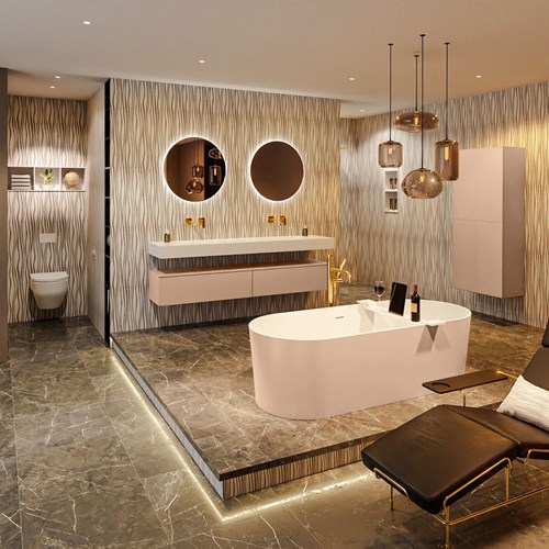 NOBLE freestanding bath 180x75cm color Rosee / Talc.-3