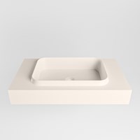RIDGE Linen Lavabo mural solid surface 80cm. Position lavabo Centrée.-2