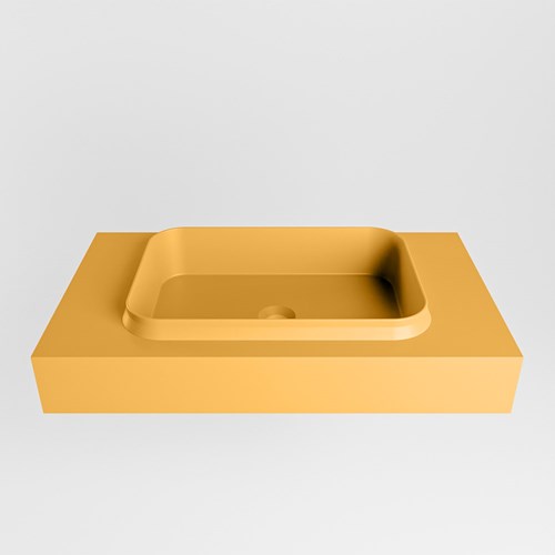 RIDGE Ocher Wall-Hung Basin solid surface 80cm. Position basin Center.-2